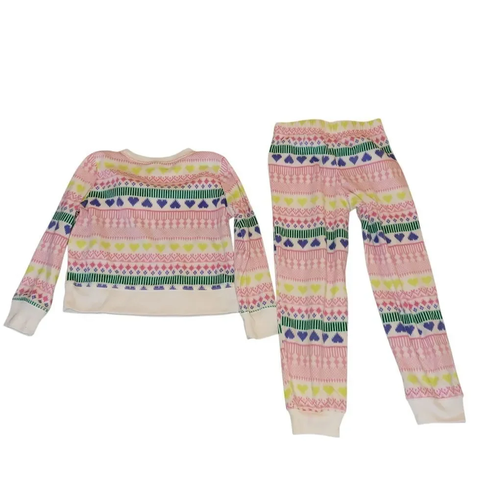 Old Navy Kids Pajama Set with Pink, Yellow, and Blue Patterns